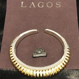 Lagos 18k gold SS Interlude hinged Bracelet
